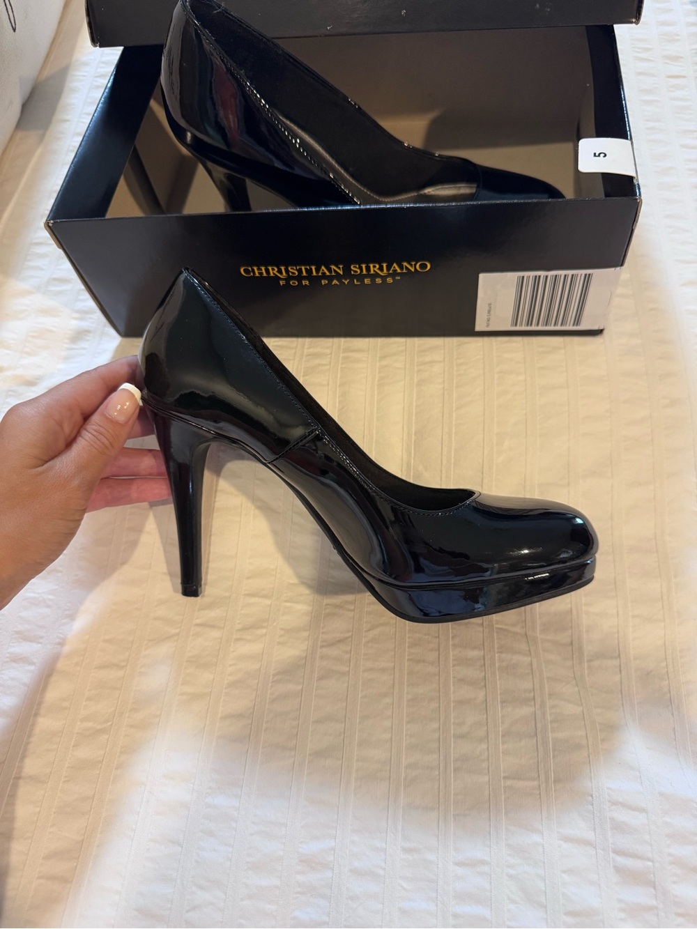 Christian Siriano Glossy Black Patent Platform Pumps